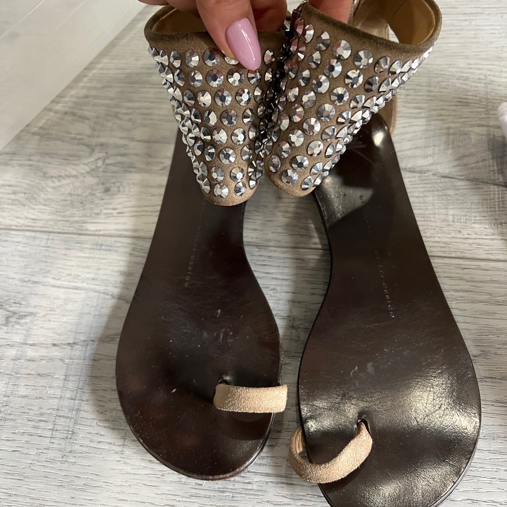 Giuseppe Zanotti x Balmain sandal with crystals